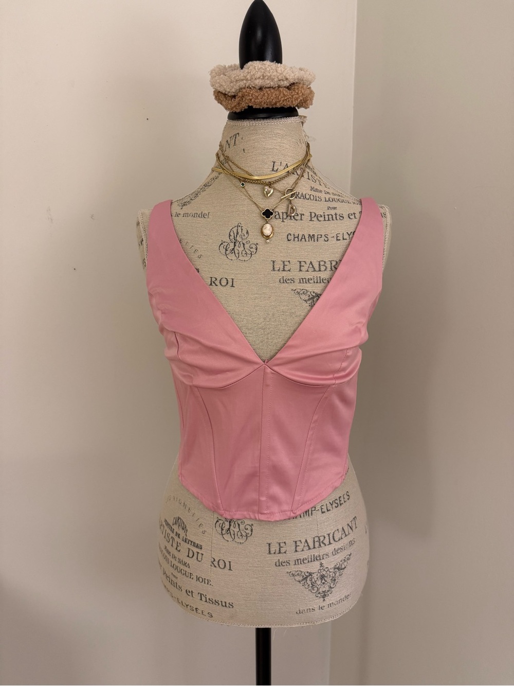 Glassons Light Pink Satin-Look Corset Tank